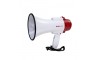 Mini megaphone with folding hand grip