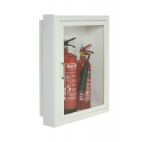 Firechief Arc Double Cabinet - White Steel Semi-Recessed Extinguisher Cabinet