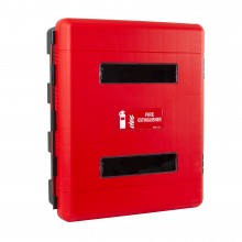 Firechief Double Fire Extinguisher Cabinet c/w hand-operated latch