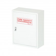 White document cabinet with seal latch