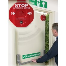 Exit stopper door alarm