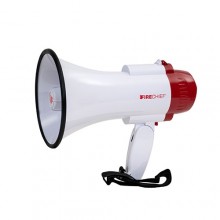 Mini megaphone with folding hand grip