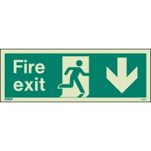 Fire exit sign down