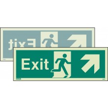 Double-sided Exit sign up to the right or up to the left