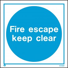 Fire escape keep clear sign