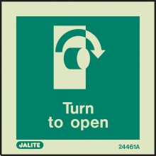 Turn to open sign - clockwise