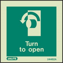Turn to open sign - anti-clockwise