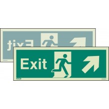 Double-sided Exit sign up to the right or up to the left