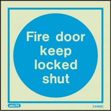 Fire door keep locked shut sign