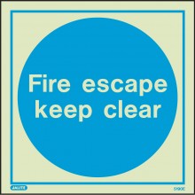 Fire escape keep clear sign