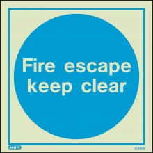 Fire escape keep clear sign