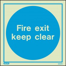 Fire exit keep clear sign