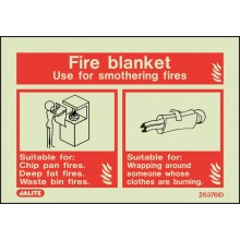 Fire Blanket identification sign - photolum (100 x 150)