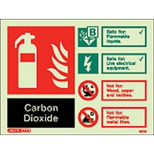 Carbon Dioxide extinguisher identification sign