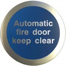 Aluminium Automatic fire door keep clear disc