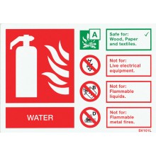 Self-adhesive landscape water extinguisher identification sign