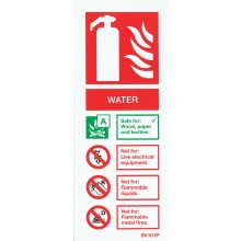 Self-adhesive portrait water extinguisher identification sign