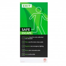 Fire Safety Assured information Sign- Safe Escape