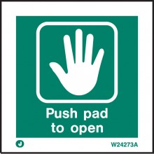 Push pad to open sign