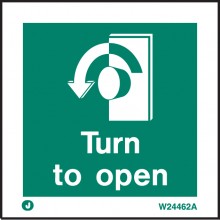 Turn to open sign - anti-clockwise