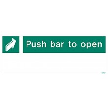 Push bar to open sign
