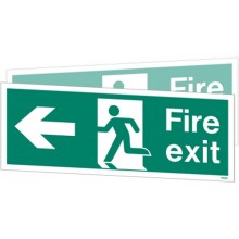 Double-sided Fire exit sign to the right or left