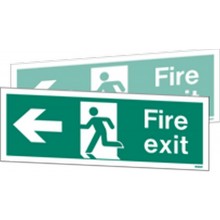 Double-sided Fire exit sign to the right or left