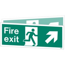 Double-sided Fire Exit sign down to the right or left