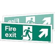 Double-sided Fire Exit sign down to the right or left