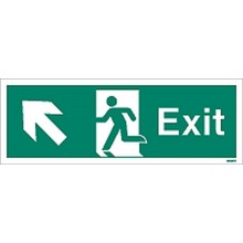 Exit sign up to the left