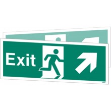 Double-sided Exit sign up to the right or up to the left