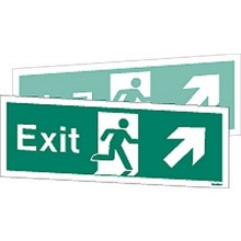 Double-sided Exit sign up to the right or up to the left