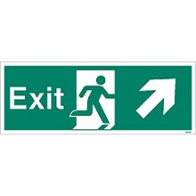 Exit sign up to the right