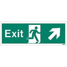 Exit sign up to the right