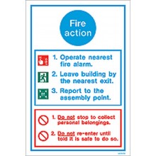General Fire action notice sign