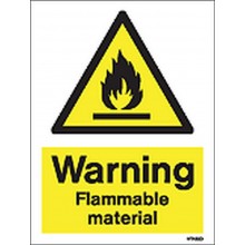 Warning Flammable material sign